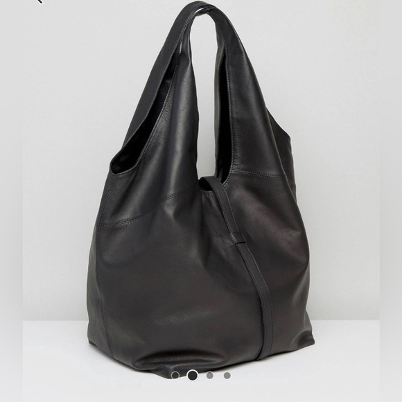 ASOS Brand 100% Leather Slouchy Shoulder Shopping Bag - Picture 4 of 9